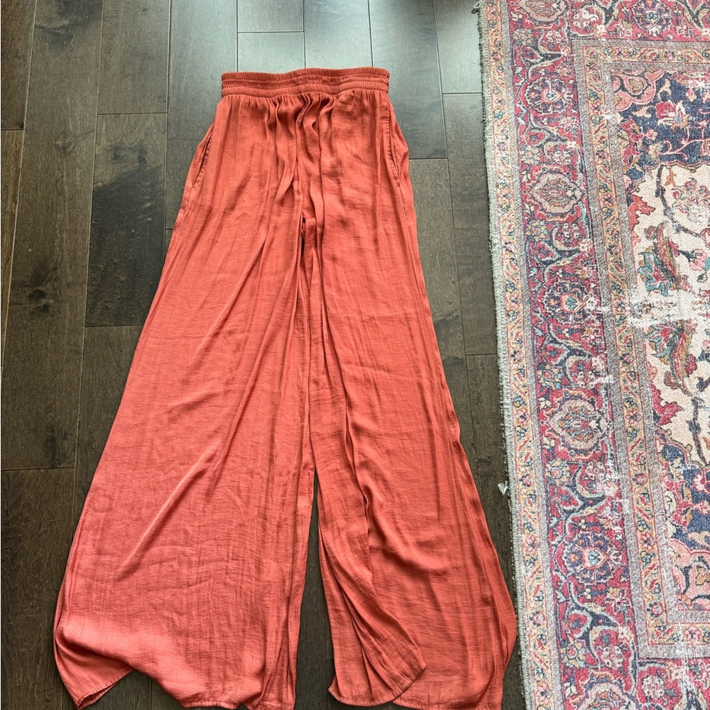 Zara satin palazzo pants